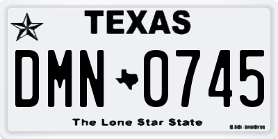TX license plate DMN0745