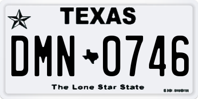 TX license plate DMN0746