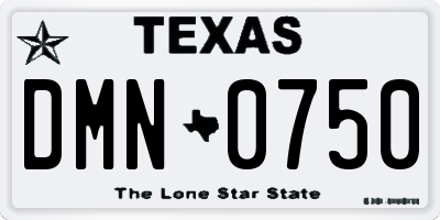 TX license plate DMN0750
