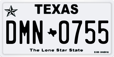 TX license plate DMN0755
