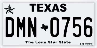 TX license plate DMN0756