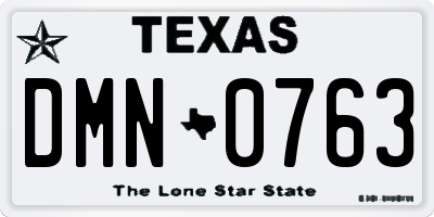 TX license plate DMN0763