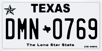 TX license plate DMN0769
