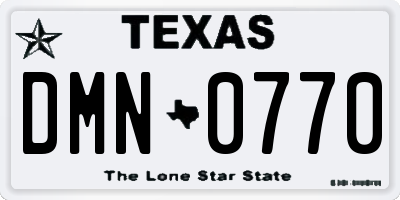 TX license plate DMN0770