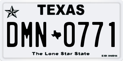 TX license plate DMN0771