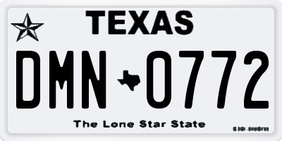 TX license plate DMN0772