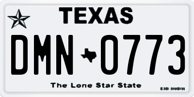 TX license plate DMN0773