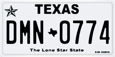 TX license plate DMN0774
