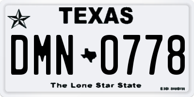 TX license plate DMN0778