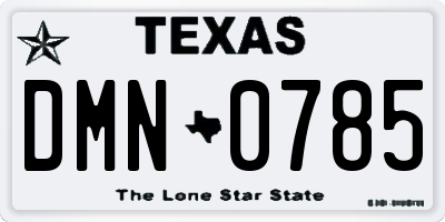 TX license plate DMN0785