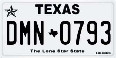 TX license plate DMN0793