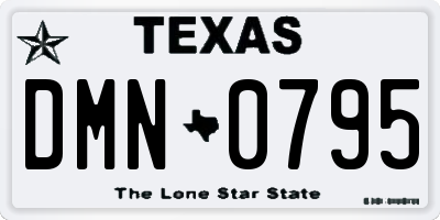 TX license plate DMN0795