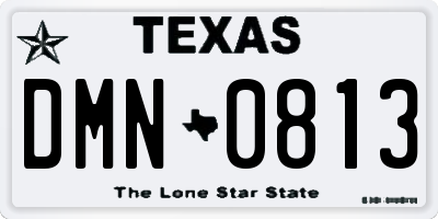 TX license plate DMN0813