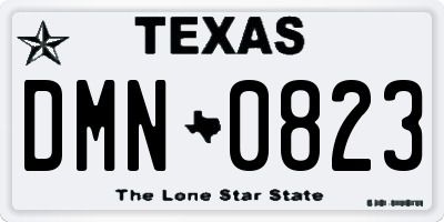 TX license plate DMN0823
