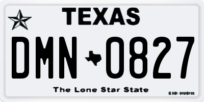 TX license plate DMN0827