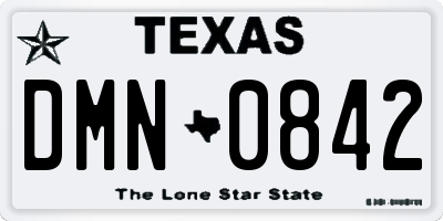 TX license plate DMN0842