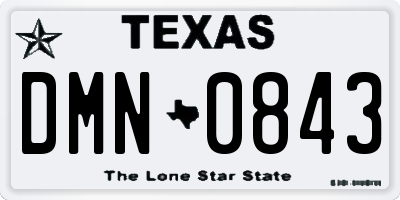TX license plate DMN0843