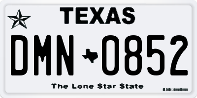 TX license plate DMN0852