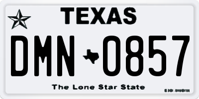 TX license plate DMN0857