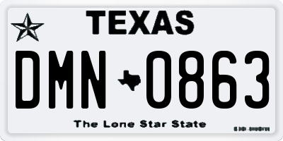 TX license plate DMN0863