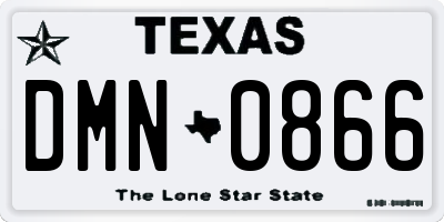 TX license plate DMN0866