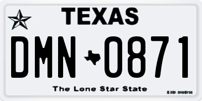 TX license plate DMN0871