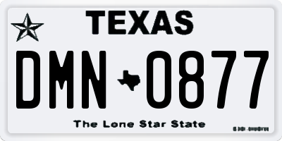 TX license plate DMN0877