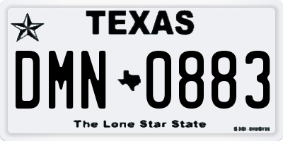 TX license plate DMN0883