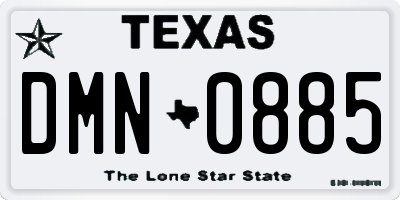 TX license plate DMN0885