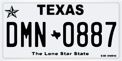TX license plate DMN0887
