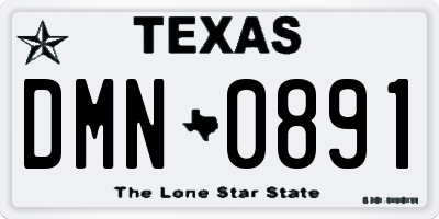 TX license plate DMN0891