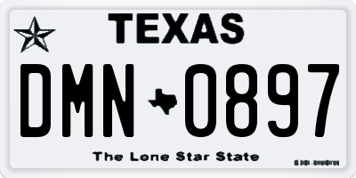 TX license plate DMN0897