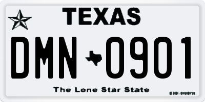 TX license plate DMN0901