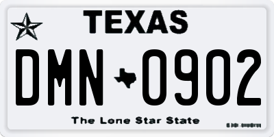 TX license plate DMN0902