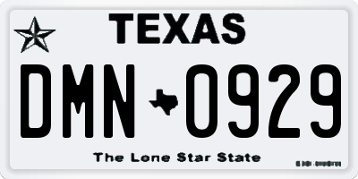 TX license plate DMN0929