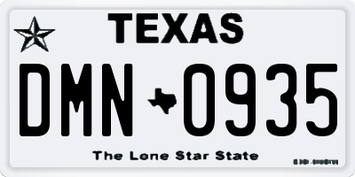 TX license plate DMN0935