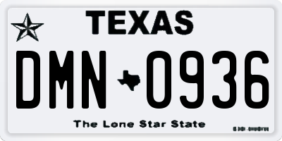 TX license plate DMN0936