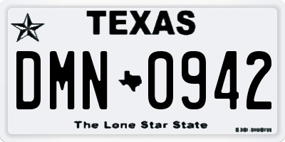 TX license plate DMN0942