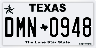 TX license plate DMN0948