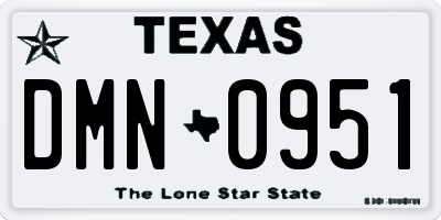 TX license plate DMN0951