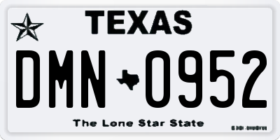 TX license plate DMN0952