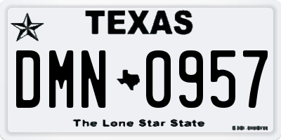 TX license plate DMN0957