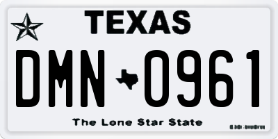 TX license plate DMN0961