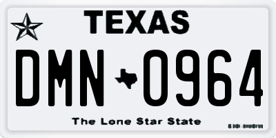 TX license plate DMN0964