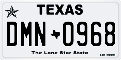 TX license plate DMN0968