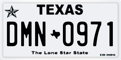 TX license plate DMN0971