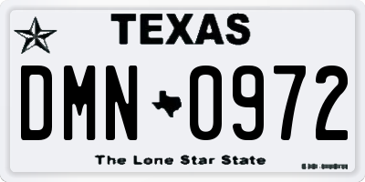 TX license plate DMN0972