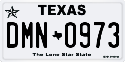 TX license plate DMN0973