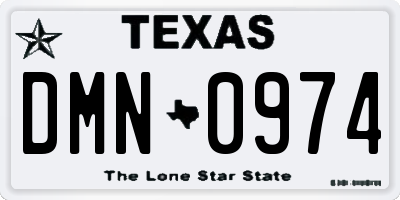 TX license plate DMN0974