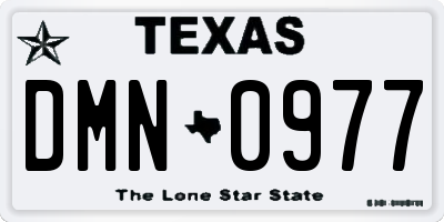 TX license plate DMN0977